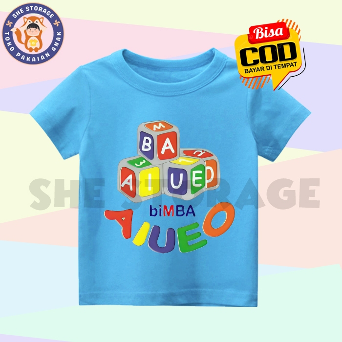 BAJU ANAK KAOS ANAK ANAK BIMBA AIUEO