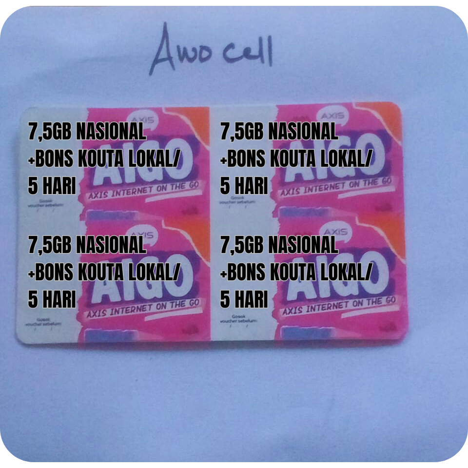 VD AXIS 7,5GB+KOUTA LOKAL 5HARI