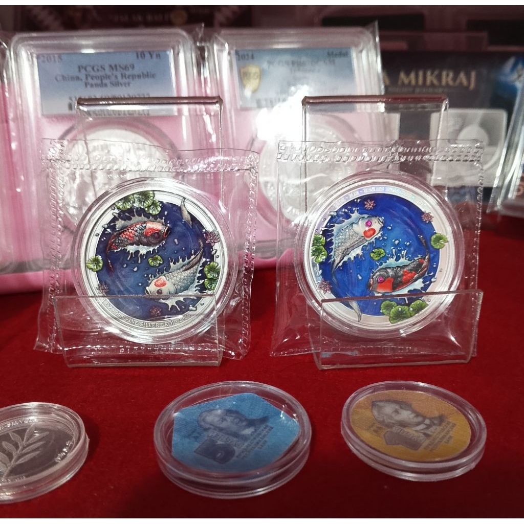 Perak murni Bullion Tree Indonesia Koin Color proof dan Antique finish 1 set @ 2 oz