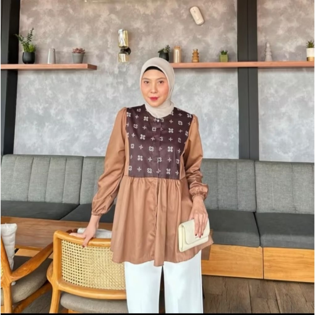 baju kerja batik hamil xl xxl.blouse kantor batik ibu hamil.batik bumil.atasan batik jumbo