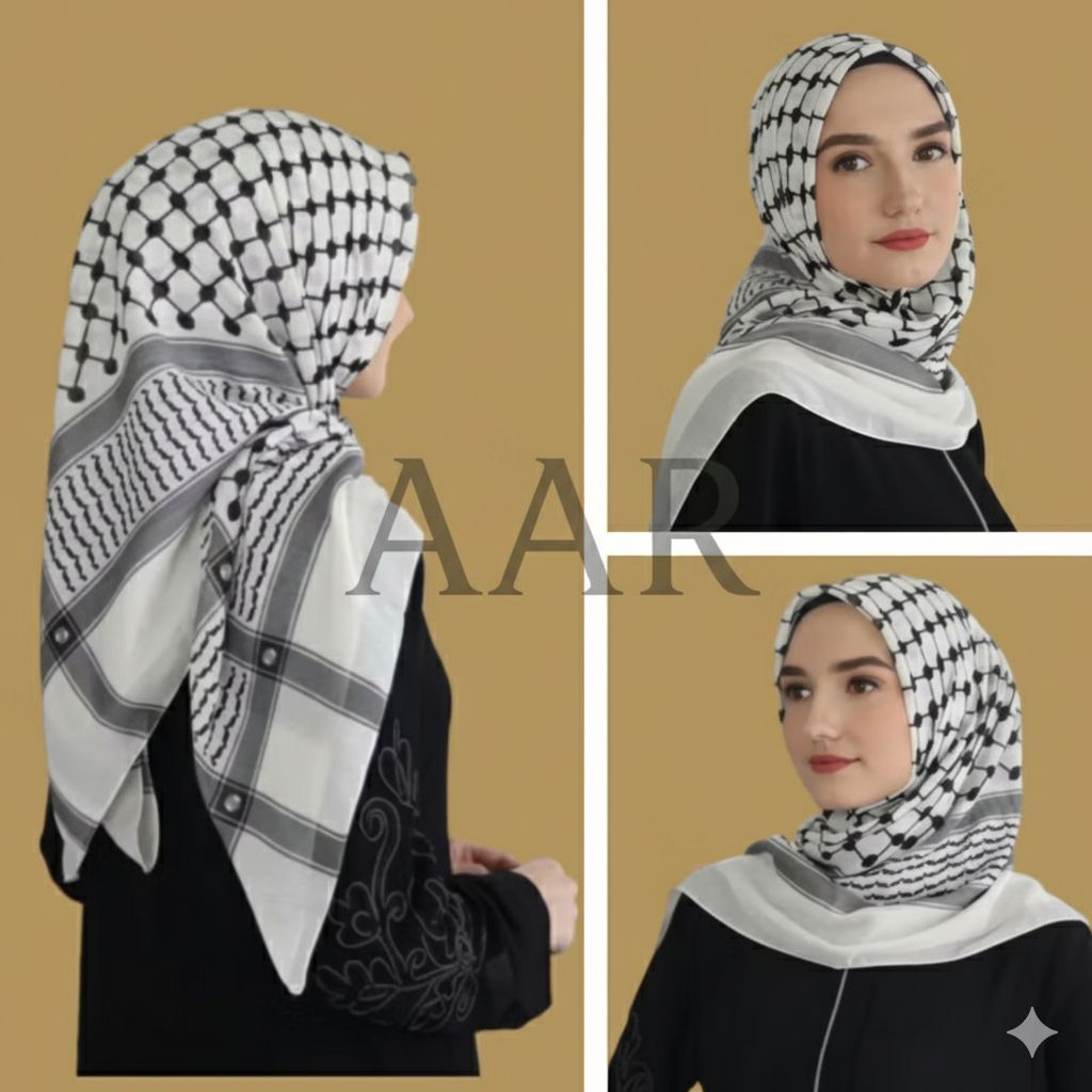 hijab Palestina / hijab turki / hijab motif sorban / jilbab palestina