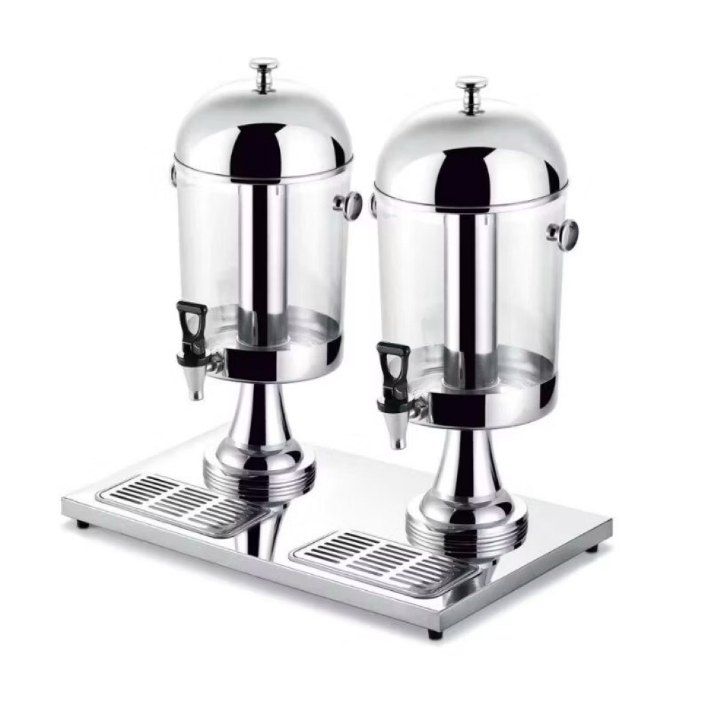 dispenser double juicer hotel prasmanan 16 Liter / tower water tank stainless 2 tabung / dispenser j