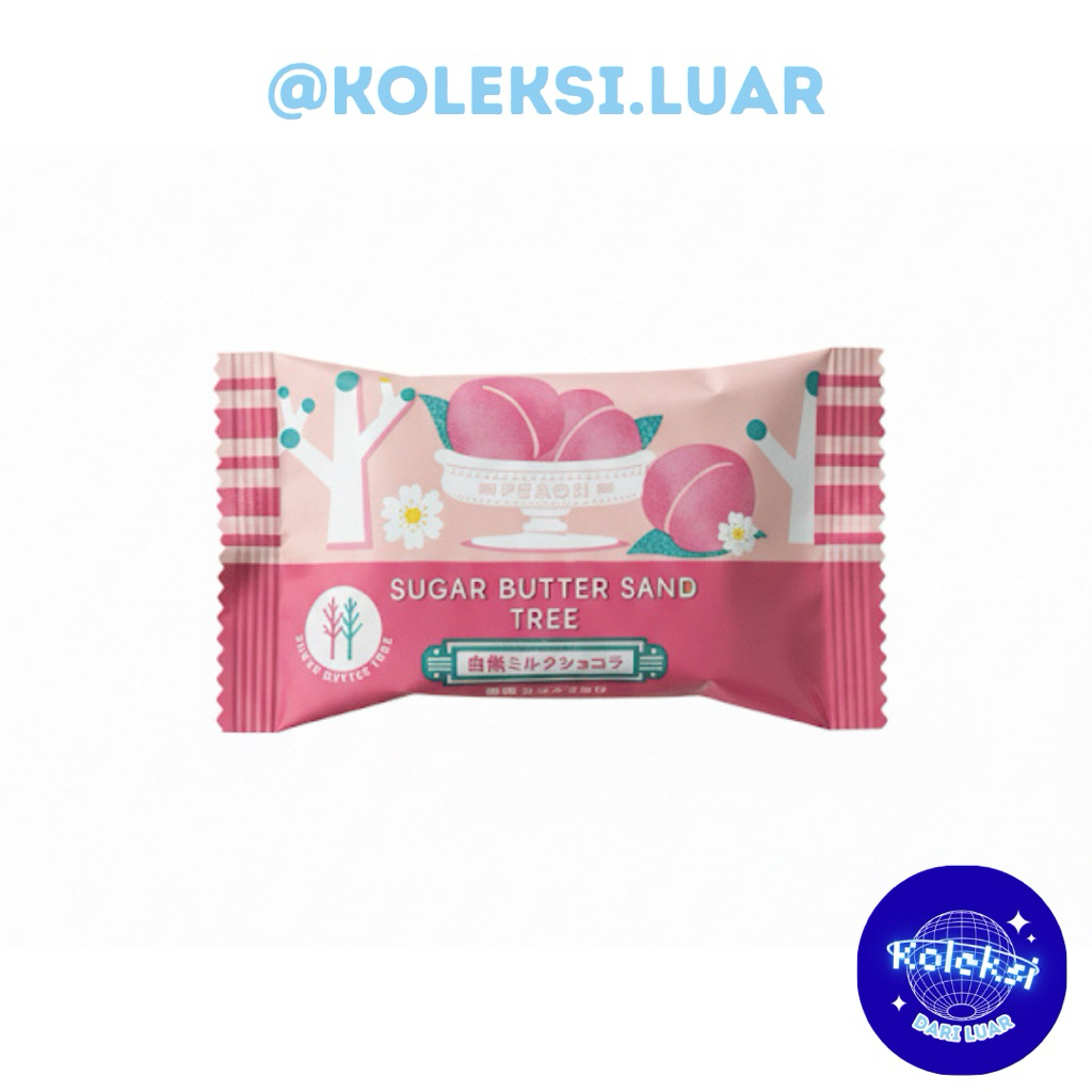 SUGAR BUTTER SAND TREE PEACH – Biskuit Rasa Buah Persik Jepang Lembut Manis | Koleksi.Luar