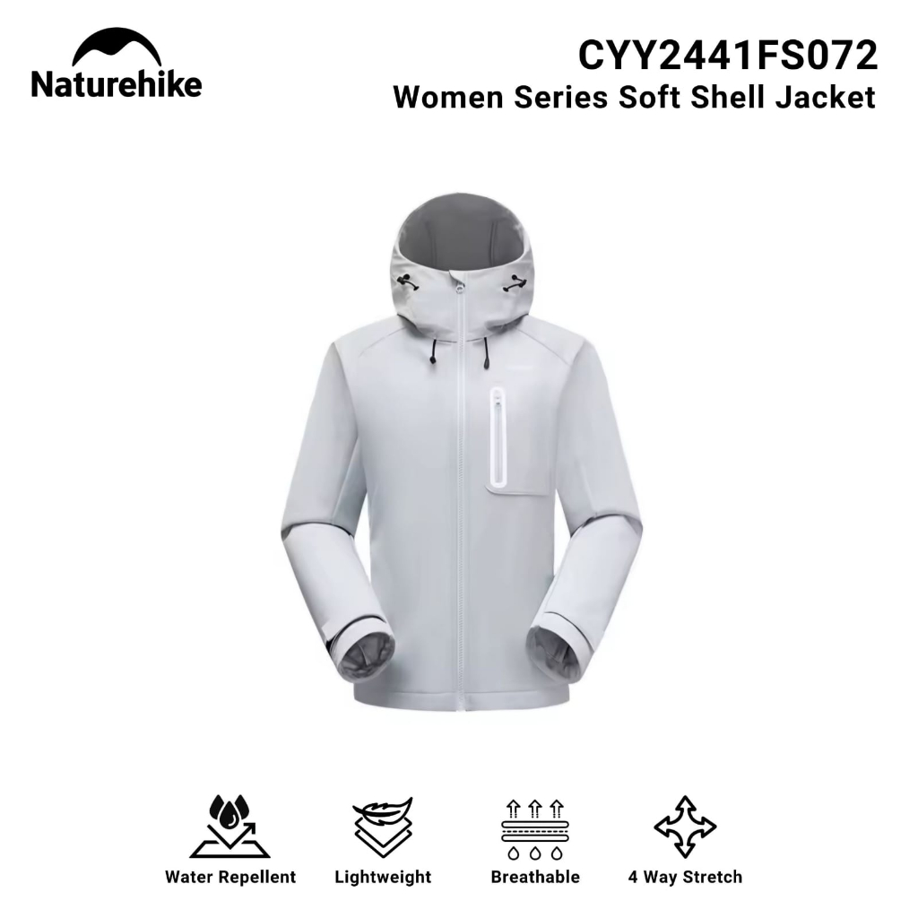 JAKET SOFTSHELL WANITA NATUREHIKE  CYY2441FS072 / CYY2441FS072 WINDBREAKER JACKET HOODED WINTER WARM