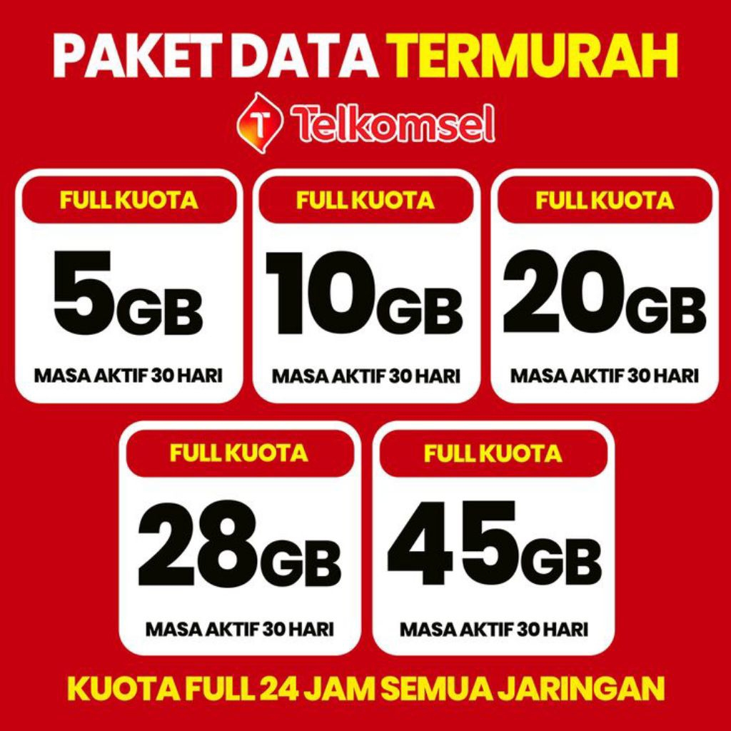 Pulsa Telkomsel 5rb, 10rb, 15rb, 20rb