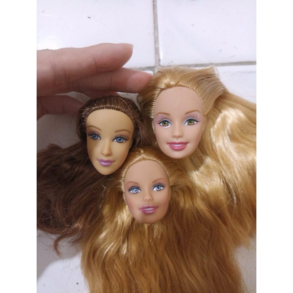 3 Head(Kepala) Barbie Movie Genevieve Rapunzel Dancing Princess