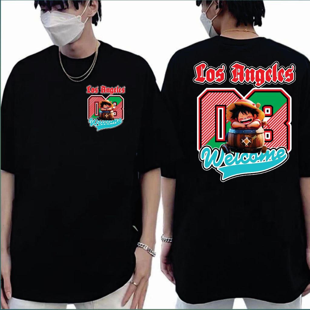 kaos distro kaos unisex bhn katun adem angka 8 one piece