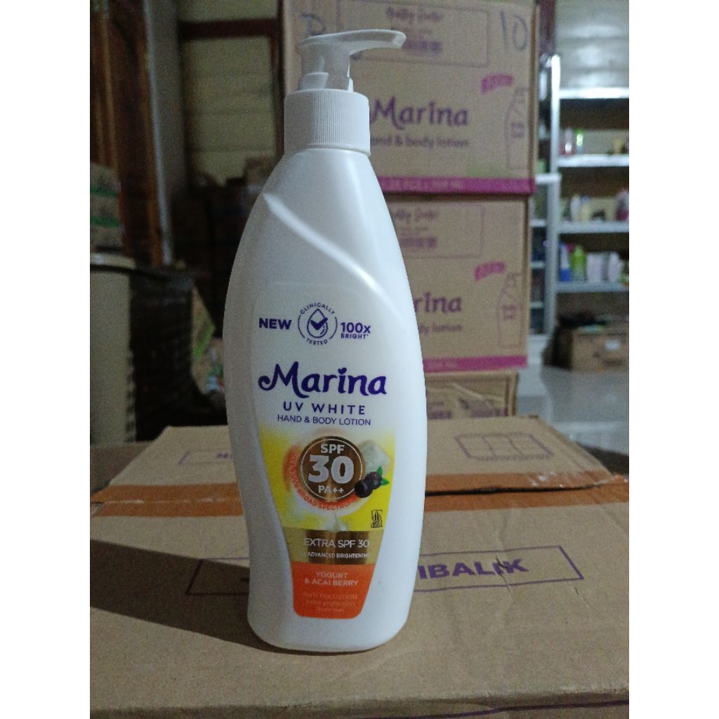 Handbody lotion marina uv white spf 30 kemasan pump