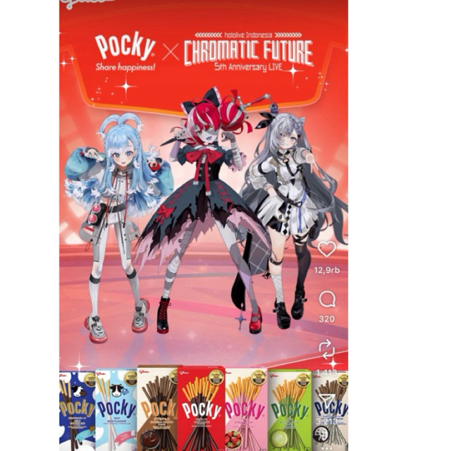 Pocky  X Hololive Indonesia PockyXChrocomatic Future Pocky Collaborasi Photocard VTuber hadiah Photo