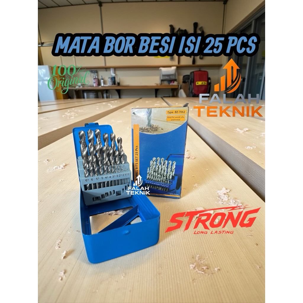 Mata Bor Besi Set 25 pcs HSS Drill Bit Set 25pcs