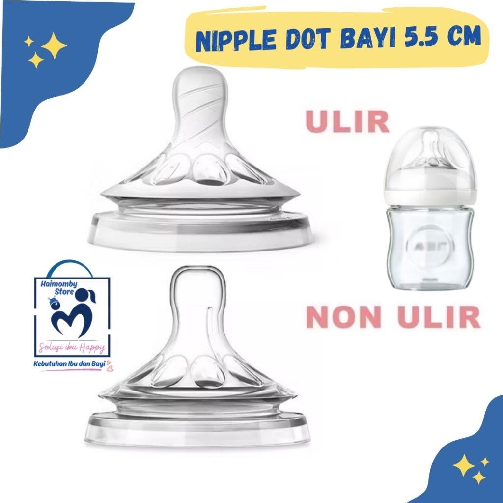 Nipple dot silikon wide neck (dot leher lebar) 5.5 cm , avent natural (dot lebar) nipple dot ulir da