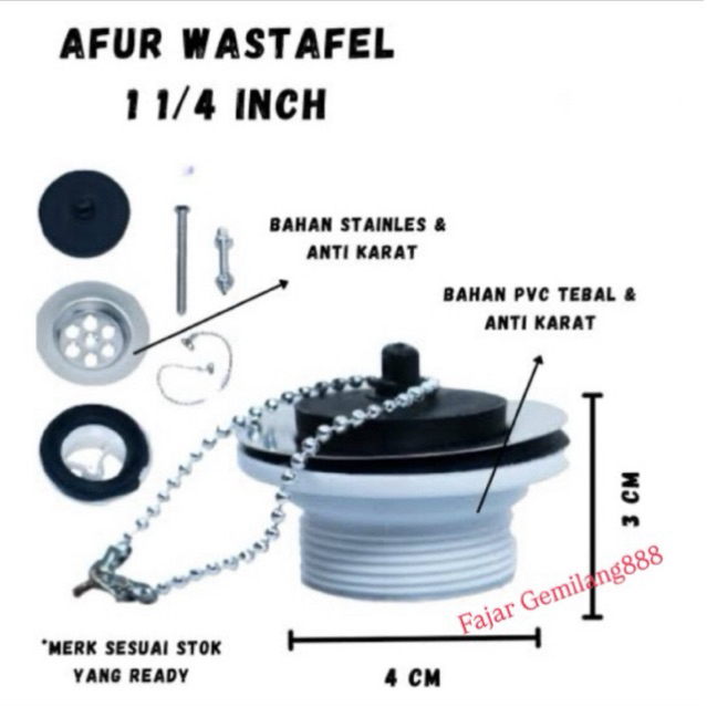 Afur Wastafel BAK CUCI PIRING 11/2inchi dan 11/4inchi