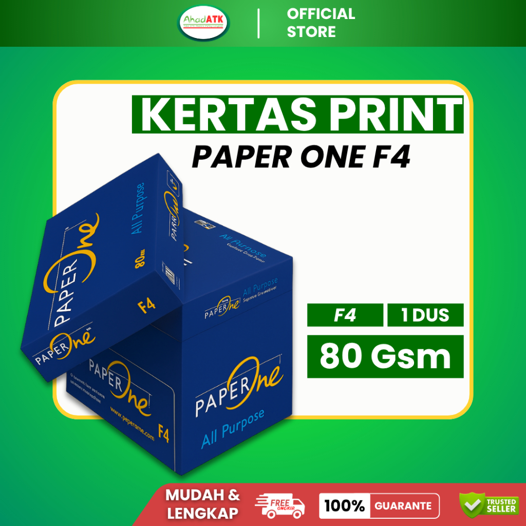 ORIGINAL Paper One Kertas HVS F4 80gsm | 1 Rim Isi 500 Lembar | Kertas HVS 1 Rim | Kertas HVS F4