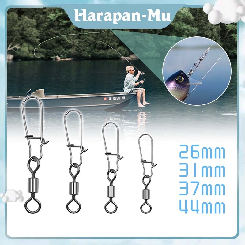 100Pcs Kilikili Pancing Baja Tahan Karat / Snap Kilikili Pancing / Interlock Snap Pancing
