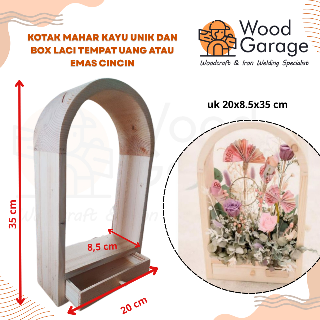 Kotak mahar kayu unik dan box laci tempat uang atau emas cincin