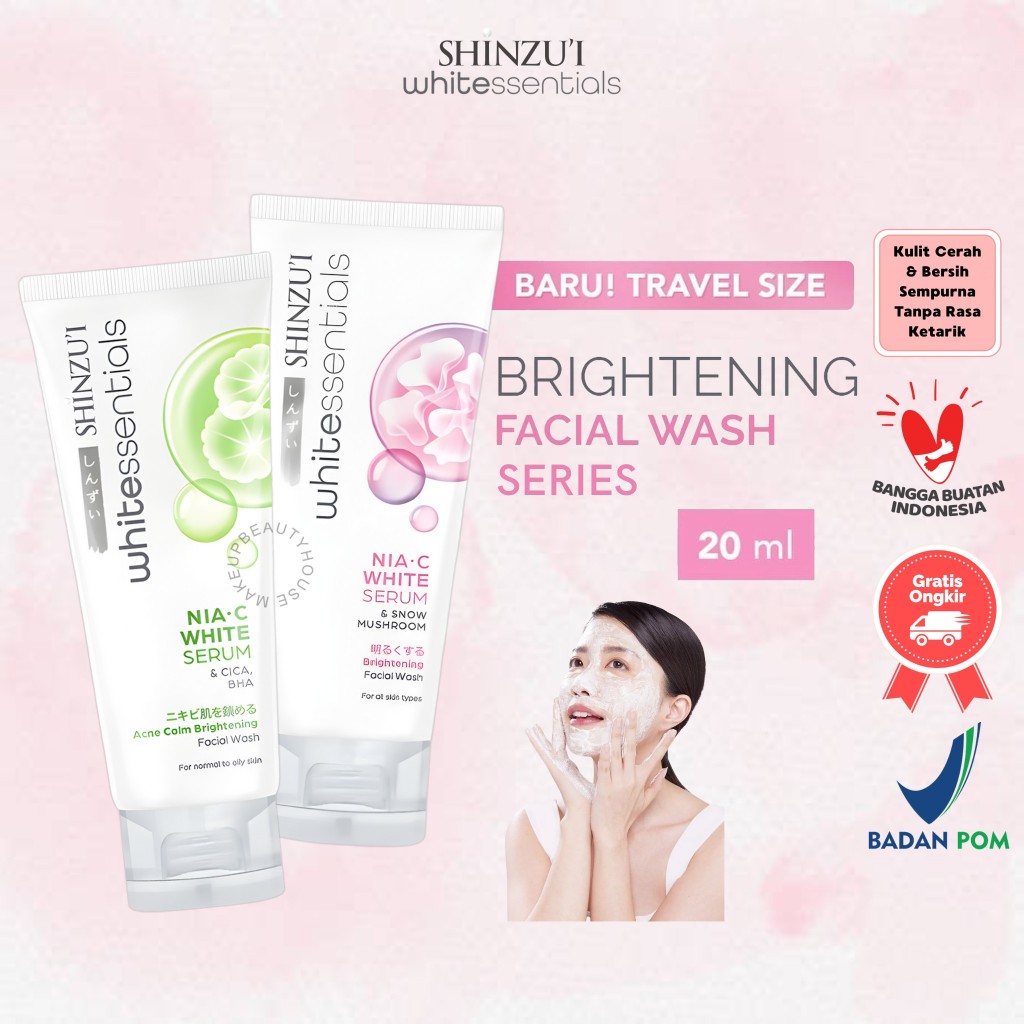 SHINZUI WHITEssentials Acne Calm Brightening Facial Wash CICA | Double Brightening Facial Wash Snow 