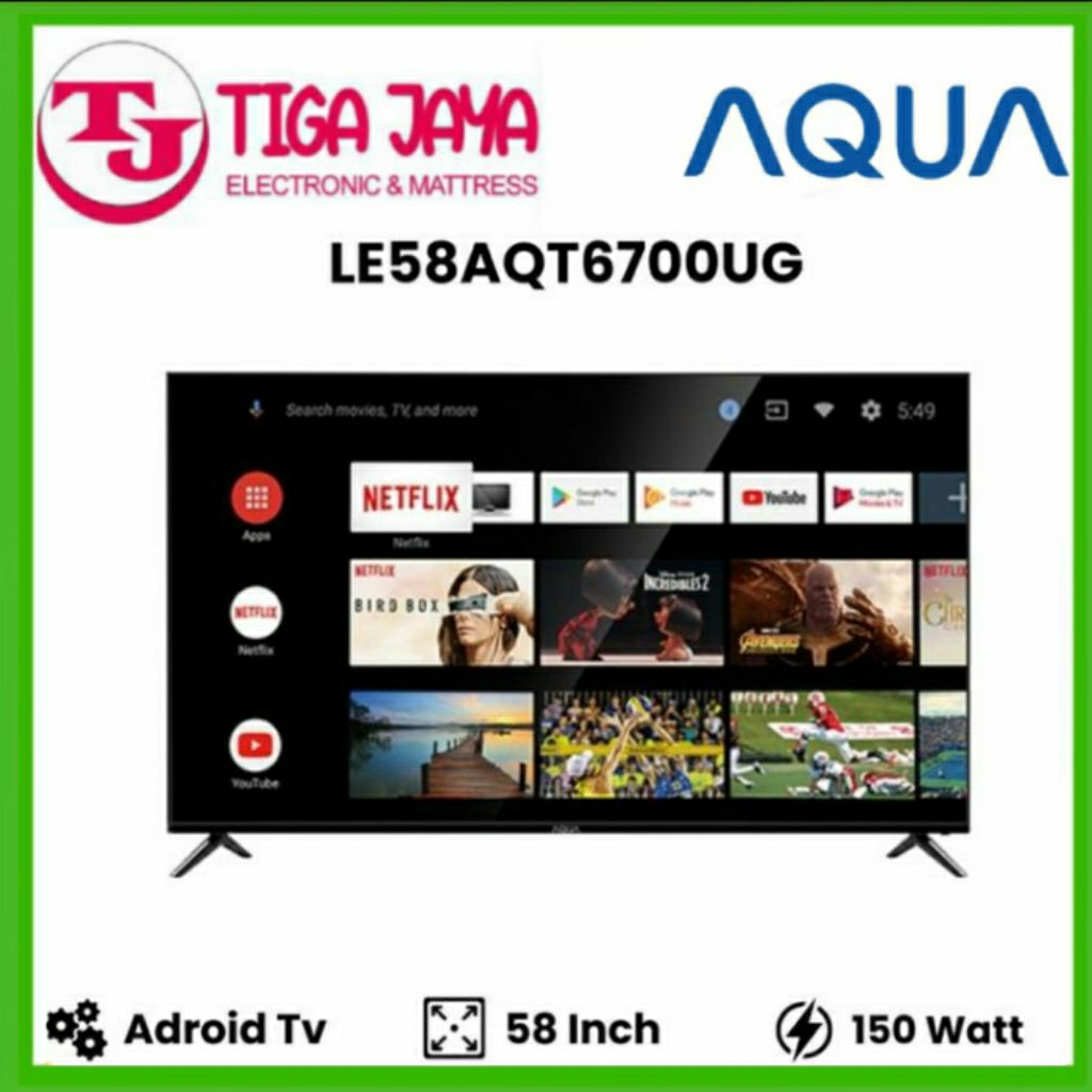 AQUA 58AQT6700 TV 58 INCH ANDROID TV LED TV SMART//58AQT6