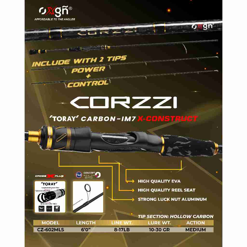 JORAN PANCING OXGN CORZZI 602 I 8-17 LB I SPINNING & BAIT CASTING