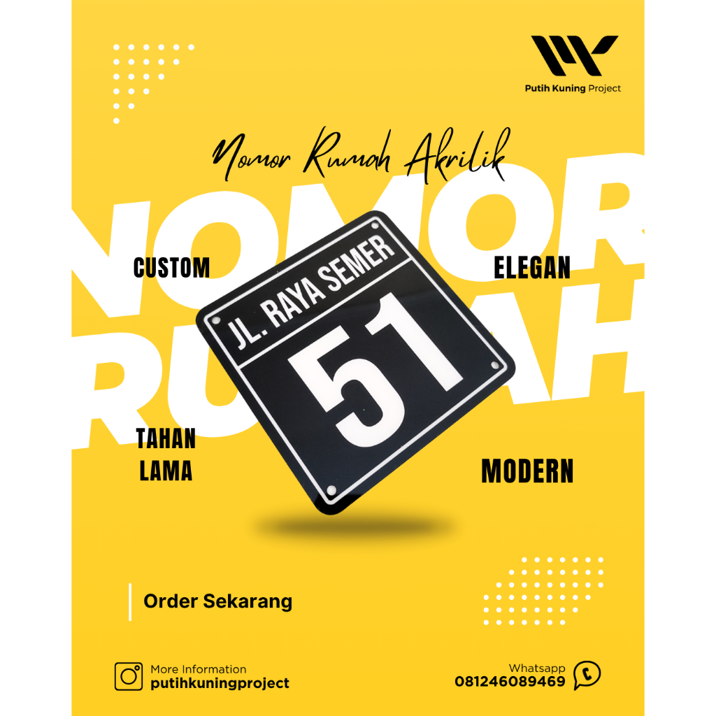 Custom Nomor Rumah Laser Cut Plat Nomor Rumah Modern Akrilik Minimalis / Nomor Rumah Akrilik