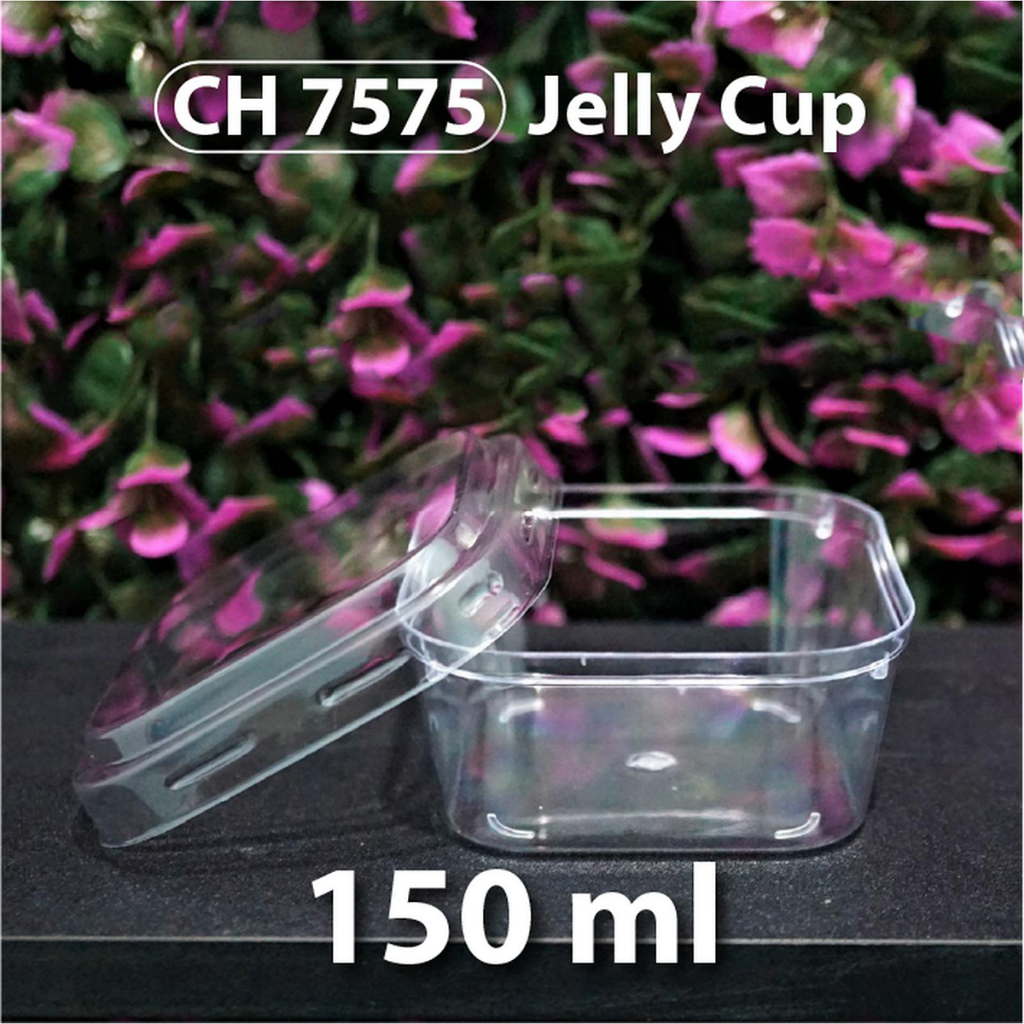 Jelly Cup / Gelas Puding 150 ml - Model Kotak - CH 7575