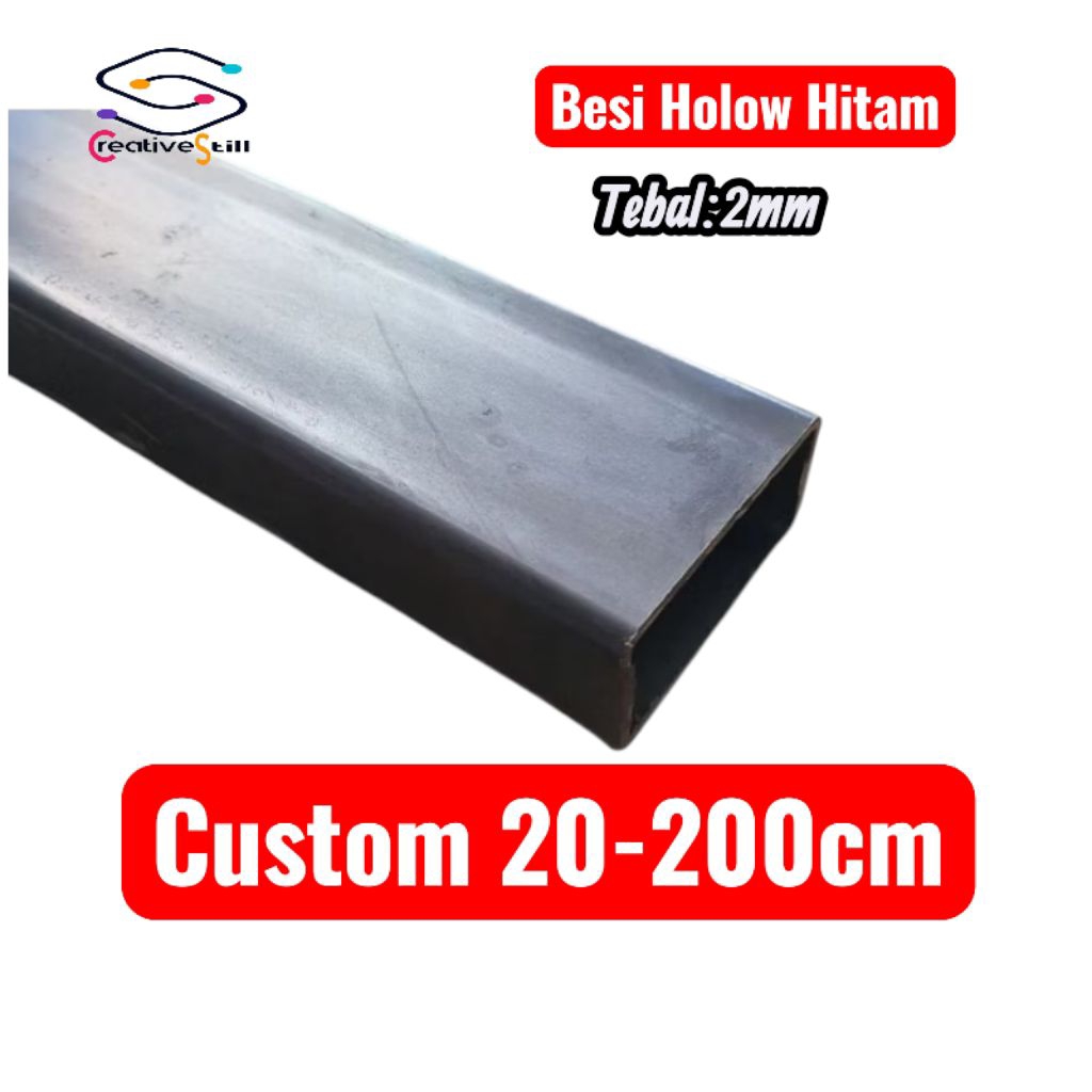 Besi Hollow 40x80mm 1.5/2mm/2.3mm /50cm besi hollow hitam hollow galvanis