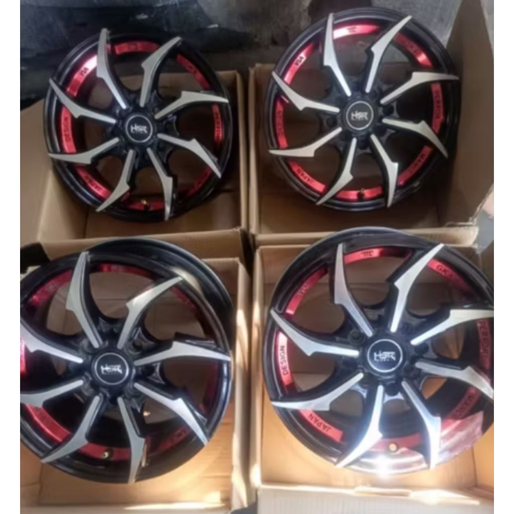 4 velg R14 pcd 100/114+Ban baru 175/65 dunlop ayla agya brio calya avanza xenia datsun