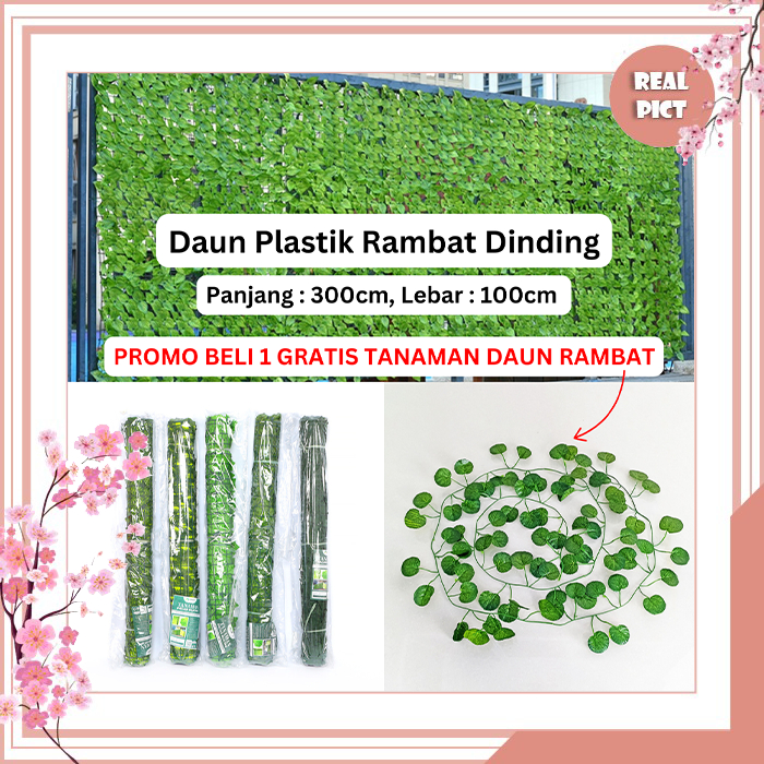 [ New ] Unico Daun Rambat Sintetis Ukuran 1 Meter X 3 Meter Daun Pagar Roll Artificial Hias Tanaman