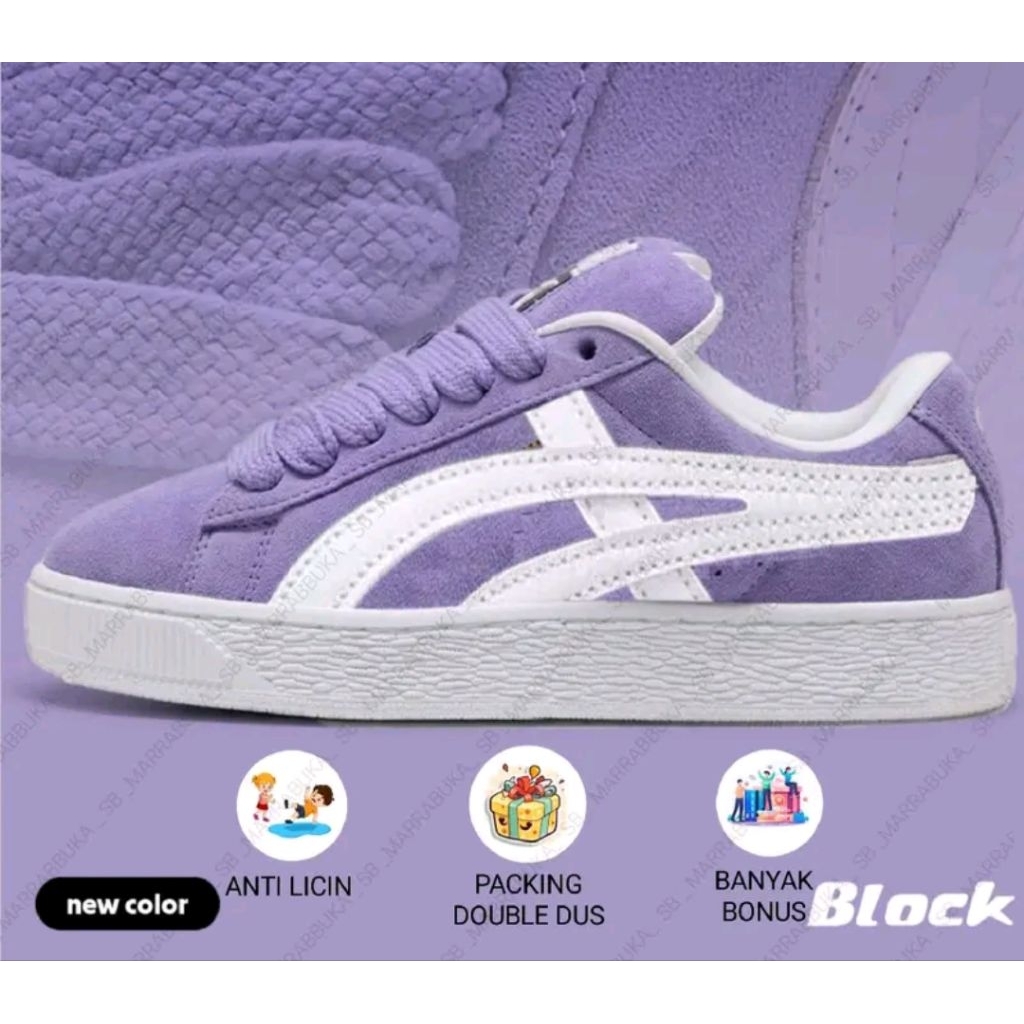 Sepatu Sneakers original Casual Suede XL BEGU LILAC Laki-laki Perempuan Anak Remaja Dewasa Model Tal