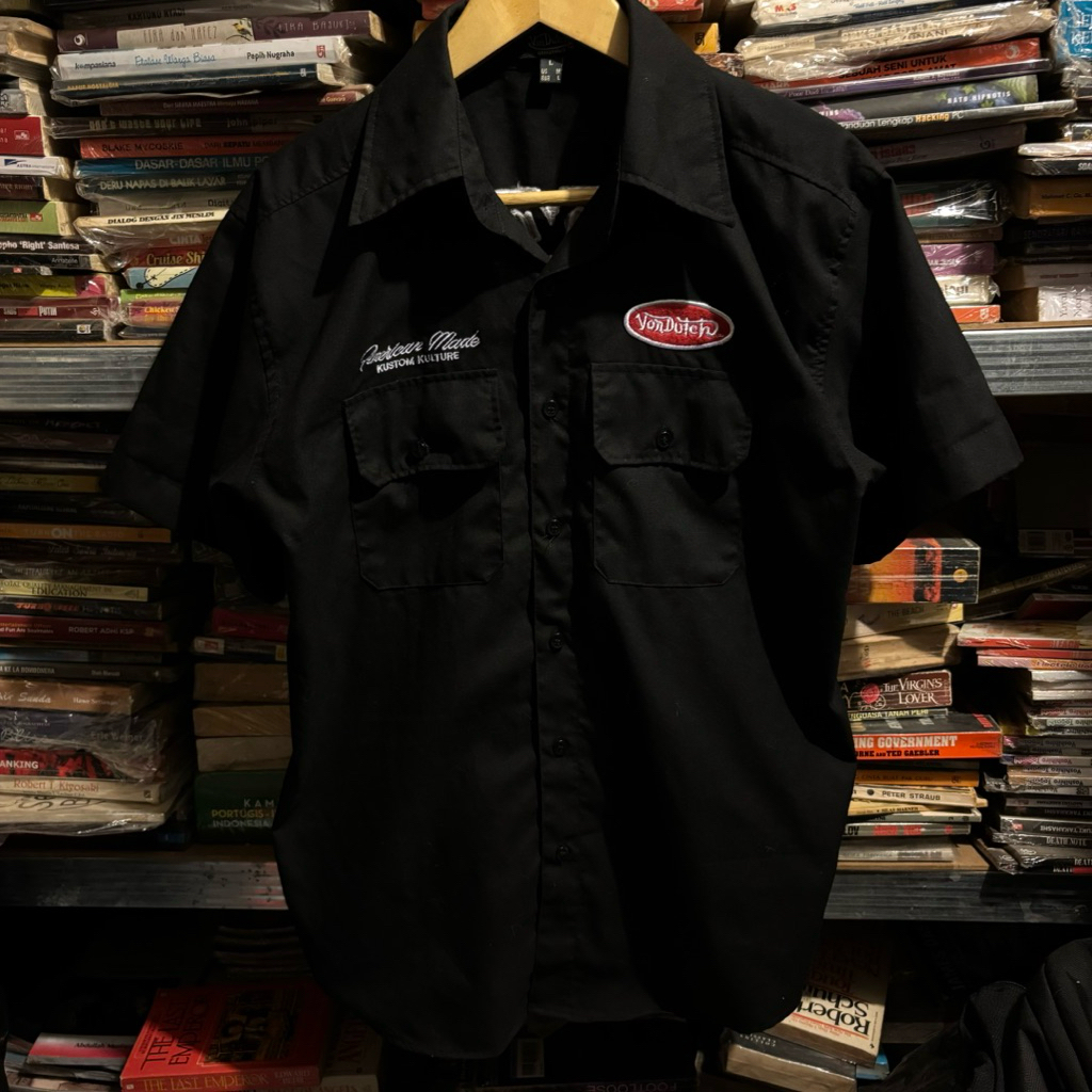 ORIGINAL Workshirt Von Dutch Kemeja Kerja Shirt Motor Black Hitam Deus Ex Machina Lawless Harley Dav