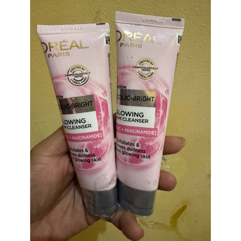 L'Oreal Loreal Paris Glycolic Bright Cleanser Foam 50ml Skin Facial Wash Glyco Loreal