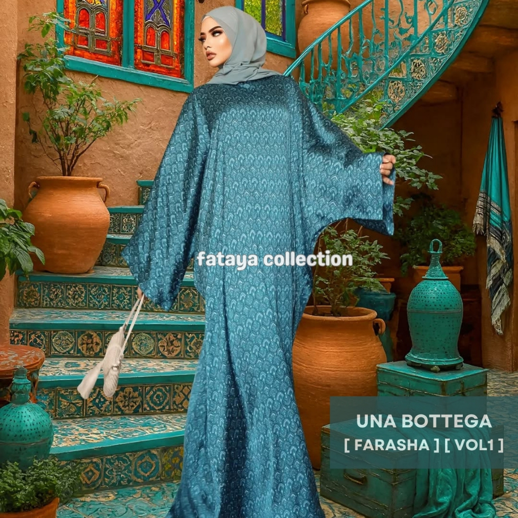 Fataya Collection UNA BOTTEGA Abaya Farasha - Kain Silk