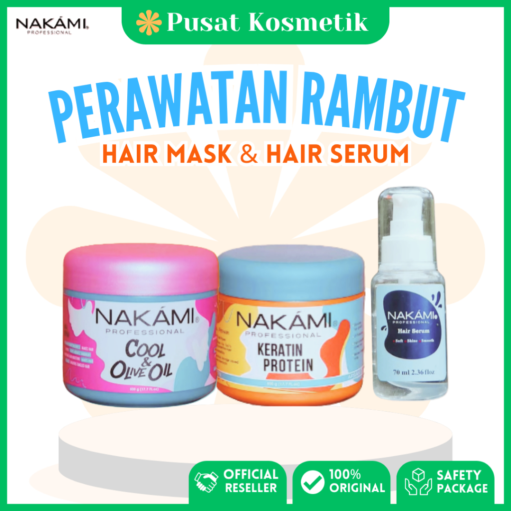 NAKAMI professional Hair Mask Keratin & Argan Oil | Cool & Olive Oil | Hair Serum