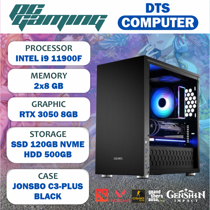 Pc High End | i9 10900F | RTX 3050 8GB | 16GB RAM | SSD 120GB + HDD 500GB | Siap Render