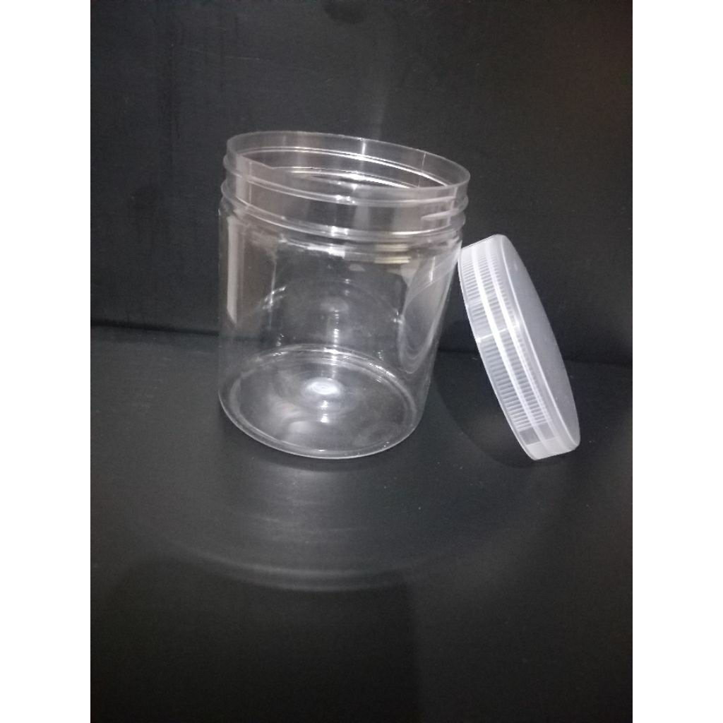 Botol jar silinder 600ml / botol tabung plastik / jar kue 600ml