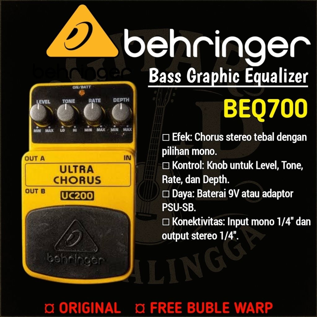 EFEK GITAR ELEKTRIK BEHRINGER UC200 EFEK BEHRINGER ULTRA CHORUS UC 200