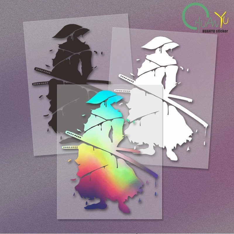 Stiker Mobil Modifikasi Prajurit Hitam Jepang yang Dipersonalisasi Stiker JDM Stiker Goresan Jendela