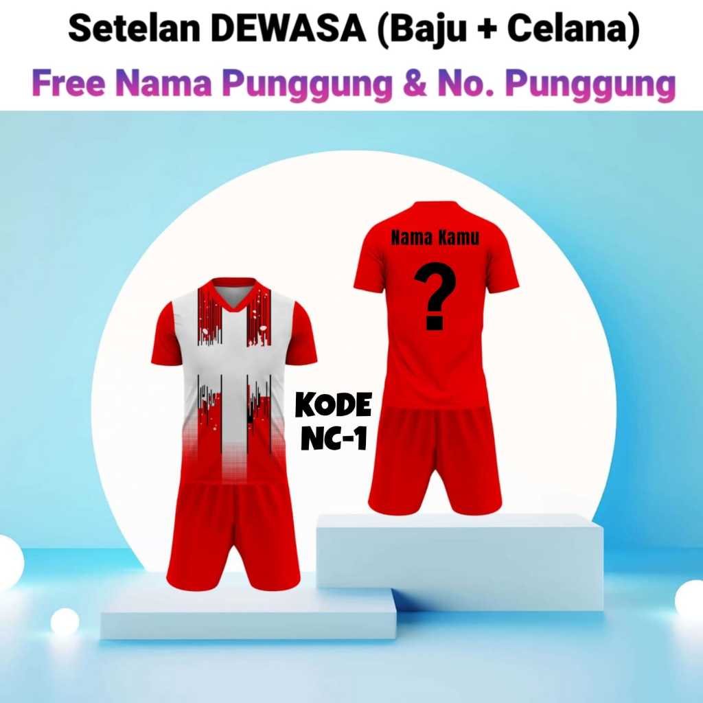 Jersey Futsal Anak - Baju dan Celana - Free Nama Punggung dan No Punggung