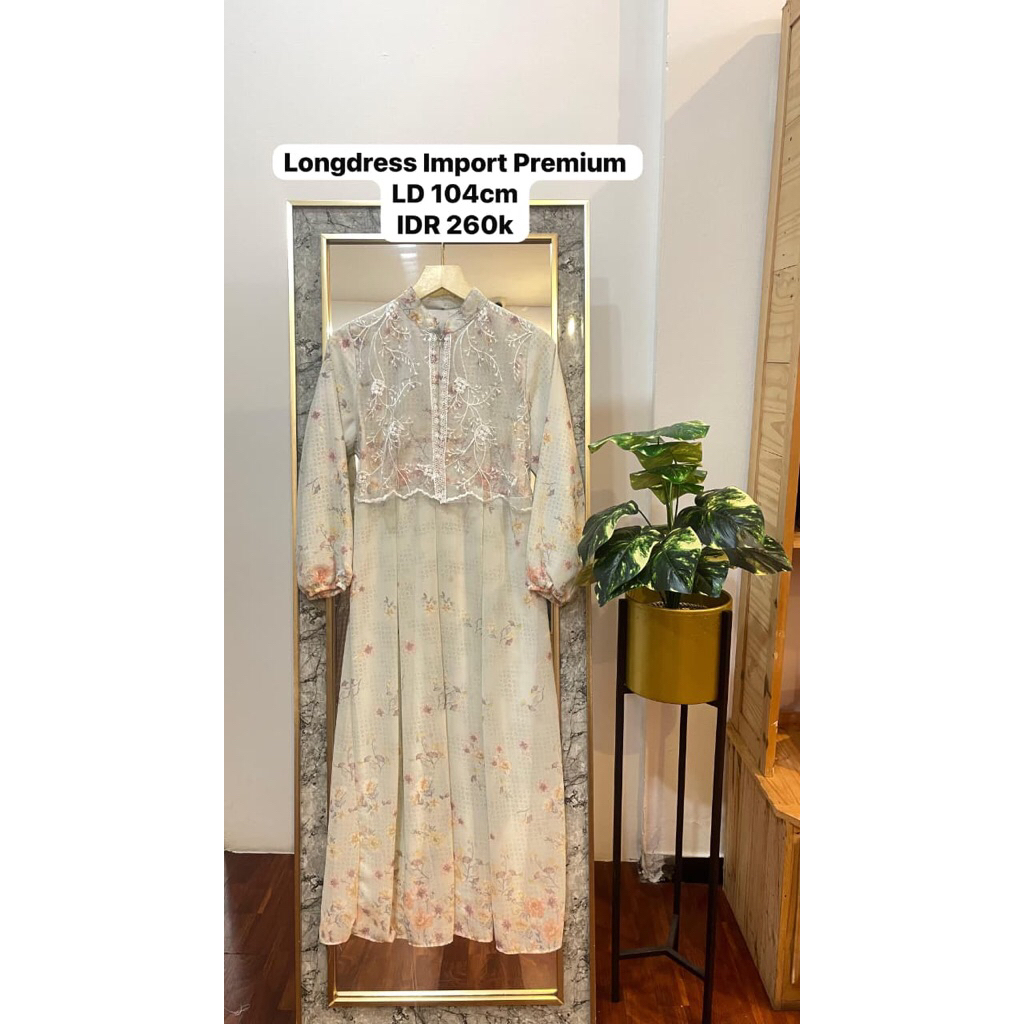 MIDI DRESS IMPORT PREMIUM/GAMIS BRUKAT WANITA PREMIUM