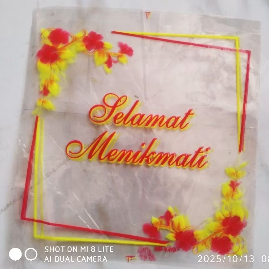 plastik  penutup nasi catring/nasi kotak /nasi hajatan dll 50 lmbar uk 18*18