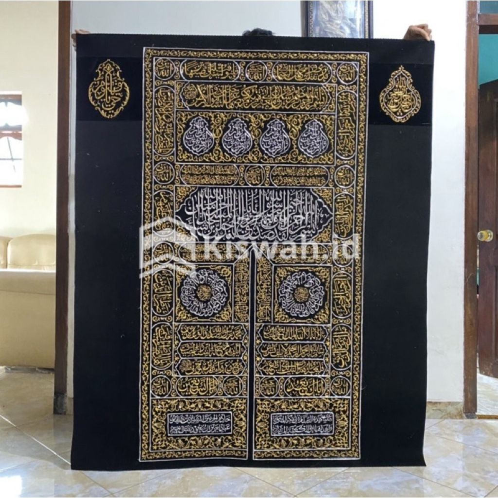 Kiswah Pintu Ka’bah Premium Prada Emas Handmade Asli
