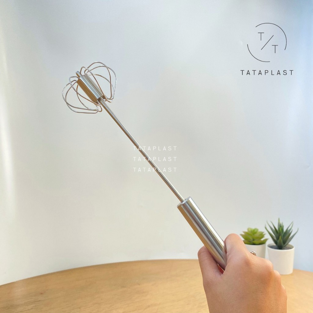 Hand Mixer Manual Stainless Alat Kocok Telur Kue Manual