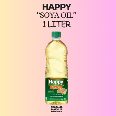 HAPPY SOYA OIL 1 LITER / MINYAK KEDELAI HAPPY / MINYAK SALAD HAPPY
