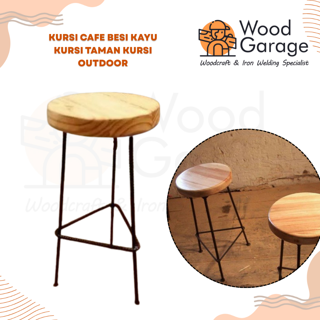 kursi cafe besi kayu kursi taman kursi outdoor