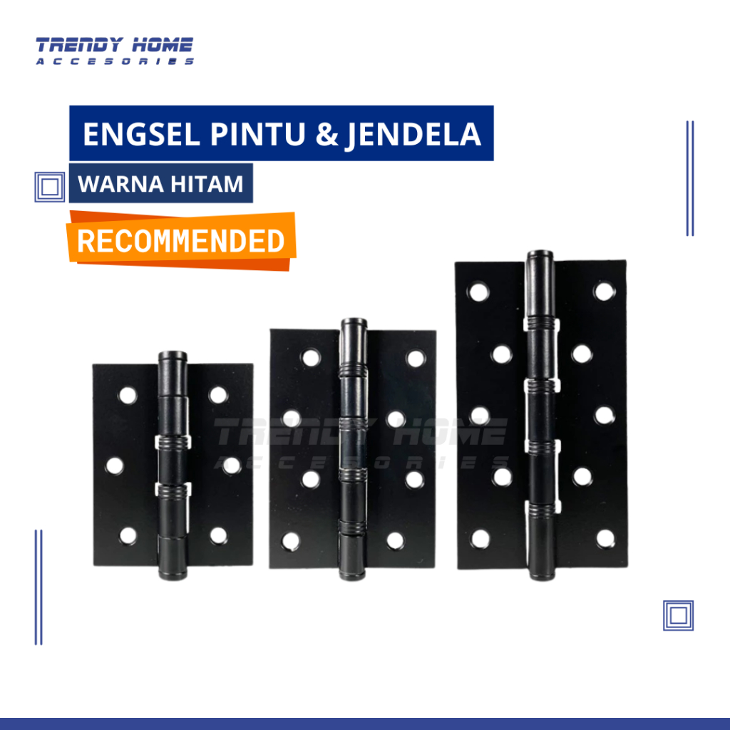 Engsel Hitam Tebal Pintu Jendela Anti Karat