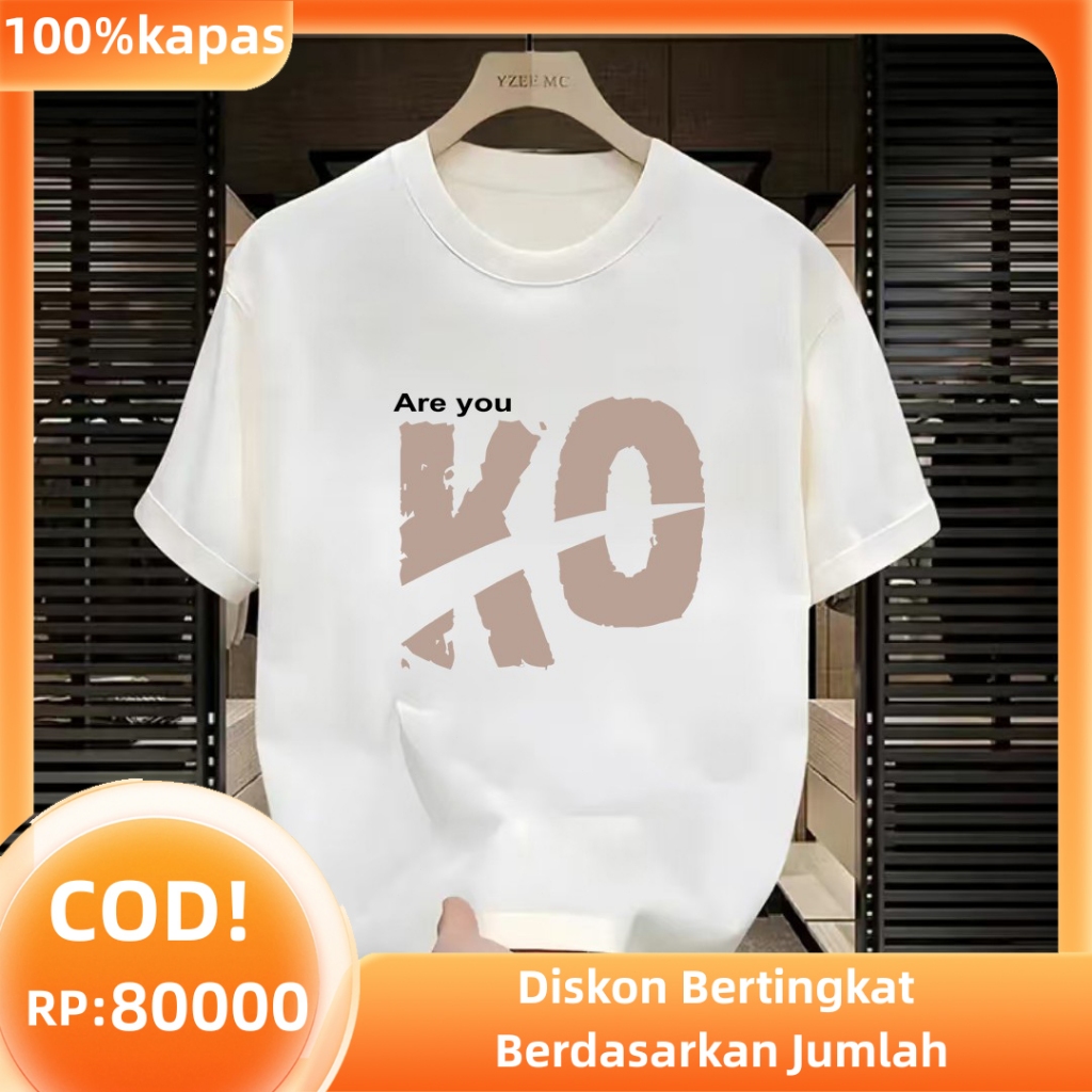 CODkaos oversize pria distro Kaos Distro Putih, Desain "Are you KO" Keren dan Trendy kaos remaja str