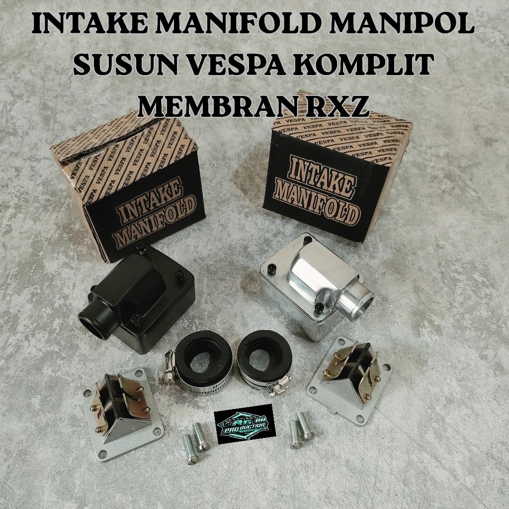 Intake Manifold Manipol Susun Vespa Komplit Membran Rxz