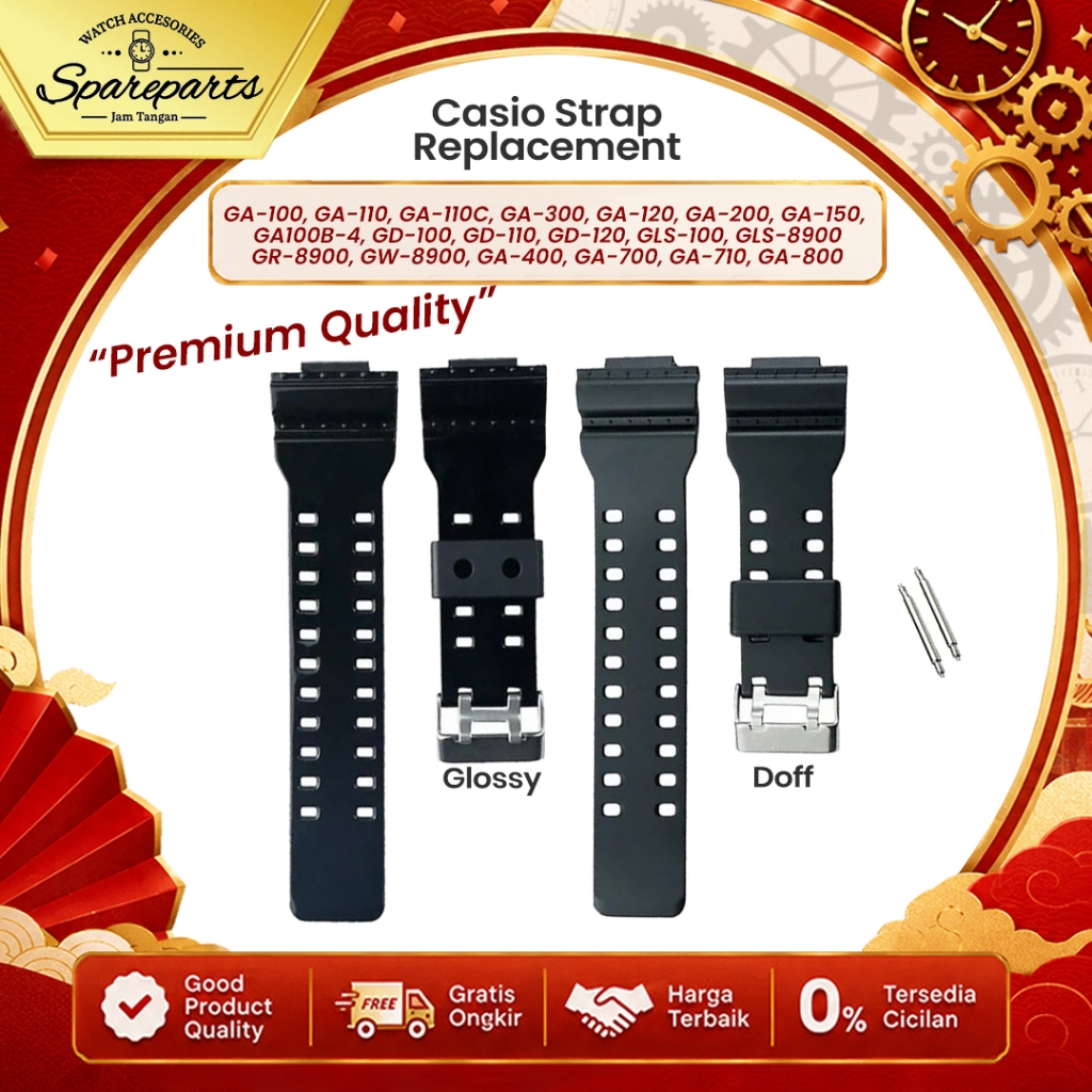 Strap Tali Rubber Karet Jam Tangan Casio GD-120 GLS-100 GLS100 GLS-8900 GR-8900 GA-700 GA700 GA100