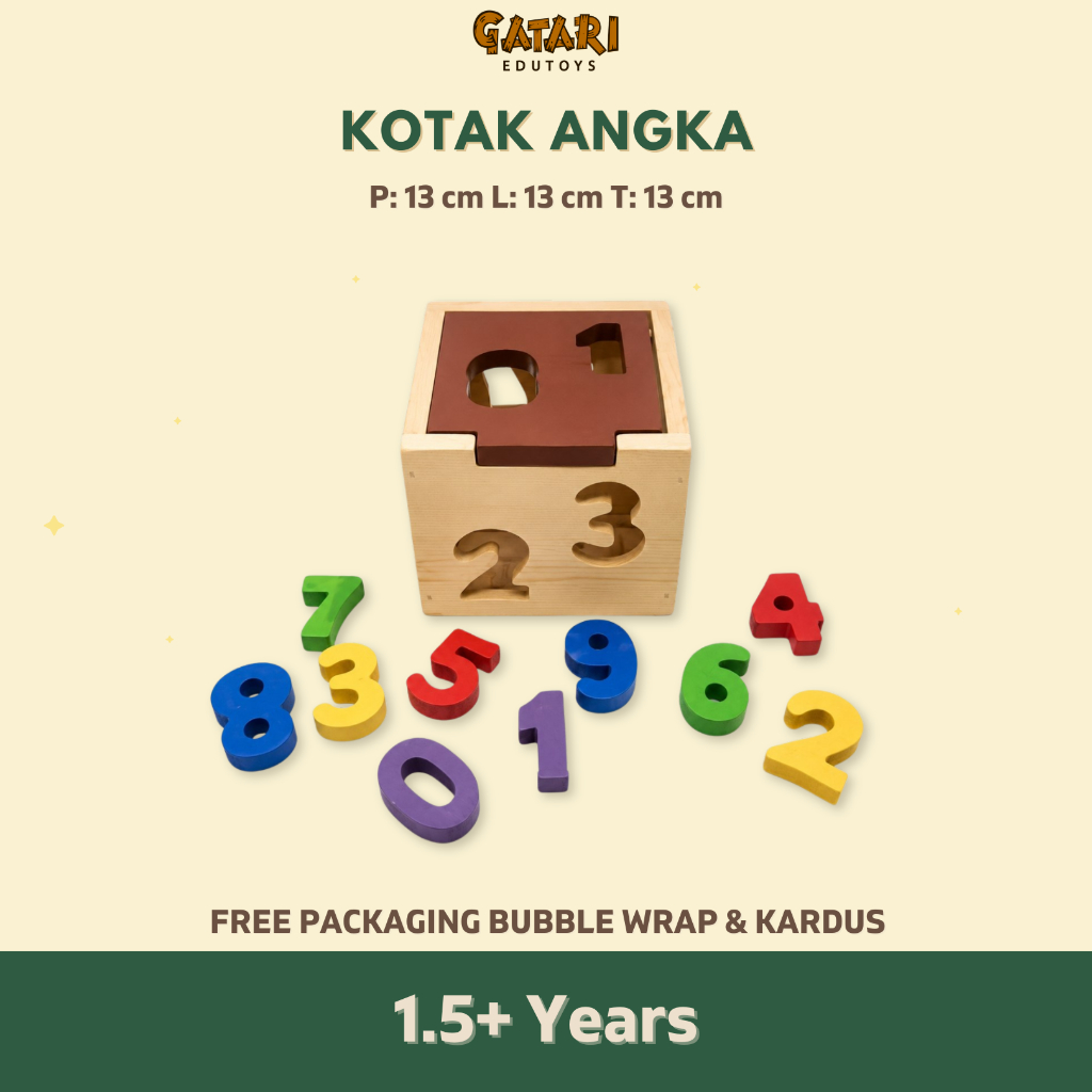 Gatari Edutoys - Kotak Pos Angka / Kotak Angka Mainan Edukasi Anak Puzzle Sortasi Kayu Montessori So