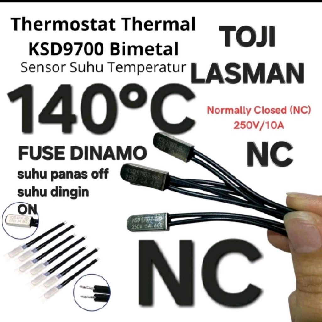 ( 140°C FUSE SEGI 5A 9700 ) thermal protector termostat bimetal Huakun HW 140 HW140 THERMOFUSE FUSE 