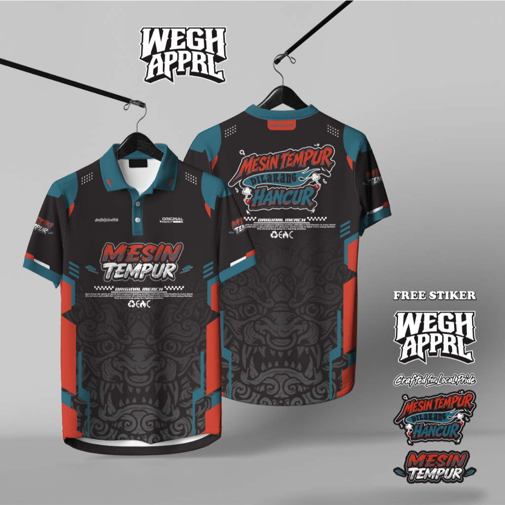 Jersey Racing Mesin Tempur Vol 2 - Polo Shirt - Bahan Dryfit Emboss Premium - Full Printing - Origin